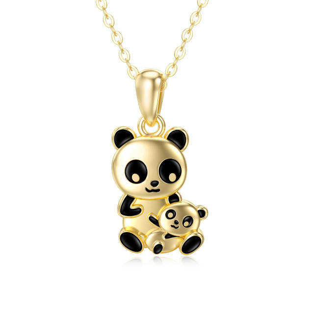 Colar com pingente de panda em ouro 18K -1