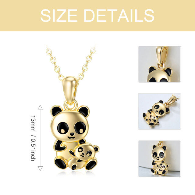 Colar com pingente de panda em ouro 18K -5