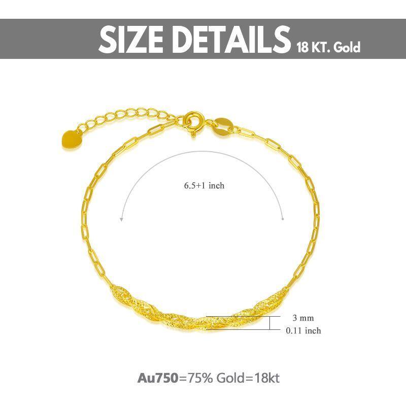 10K Gold Paperclip Chain Bracelet-6