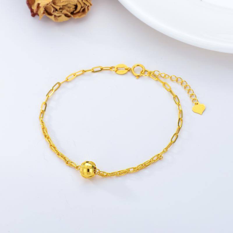 10K Gold Paperclip Chain Bracelet-3