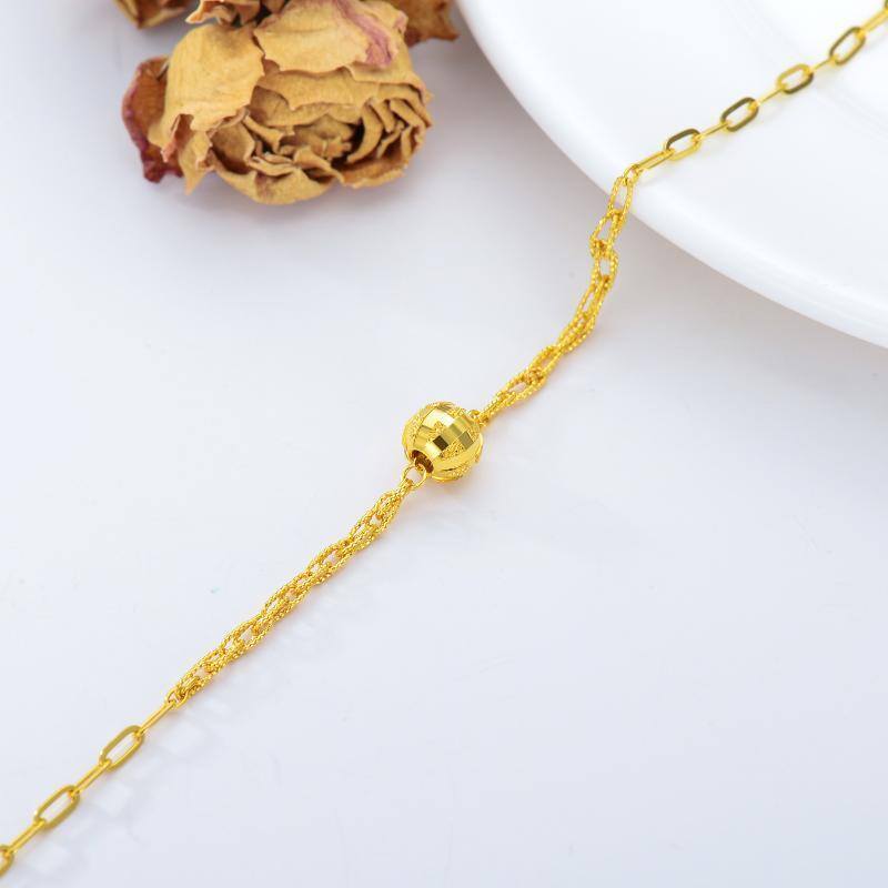 10K Gold Paperclip Chain Bracelet-4