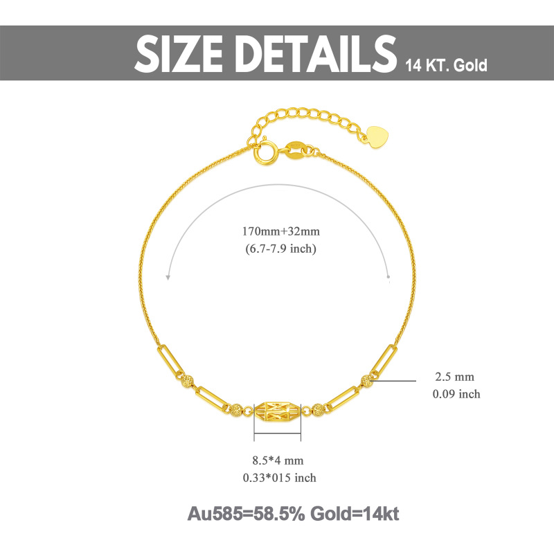 Bransoletka z łańcuszkiem z ogniwami kulkowymi w kształcie kwadratu ze złota 9K-5