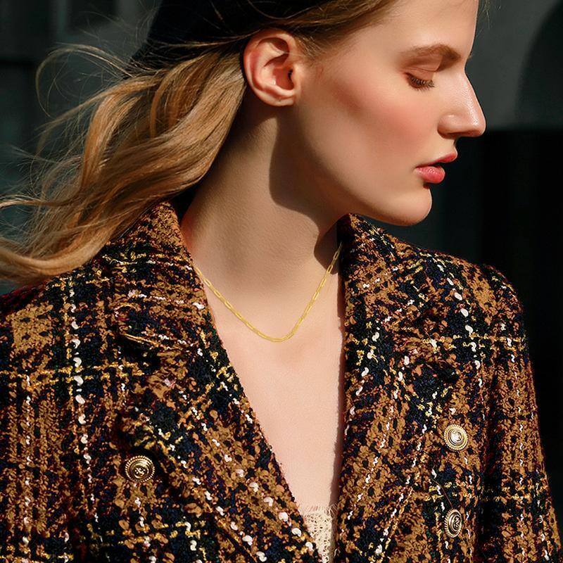 18K Gold Paperclip Chain Necklace-2