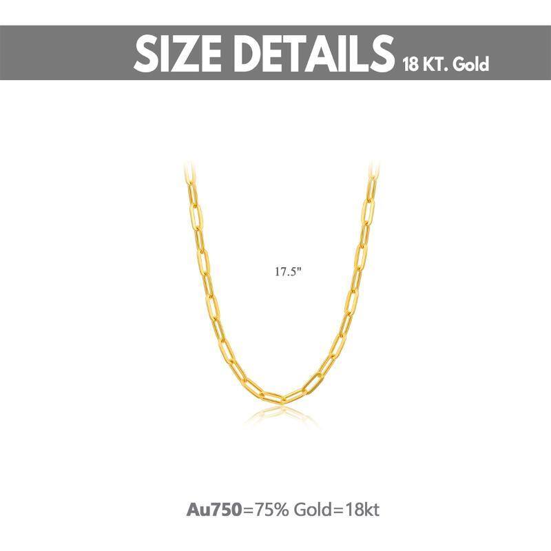 18K Gold Paperclip Chain Necklace-5