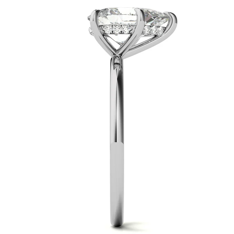 18K Gold Pear Cut Solitaire Moissanite Engagement Ring-6