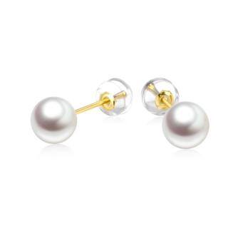 18K Gold Pearl Jellyfish Stud Earrings-58