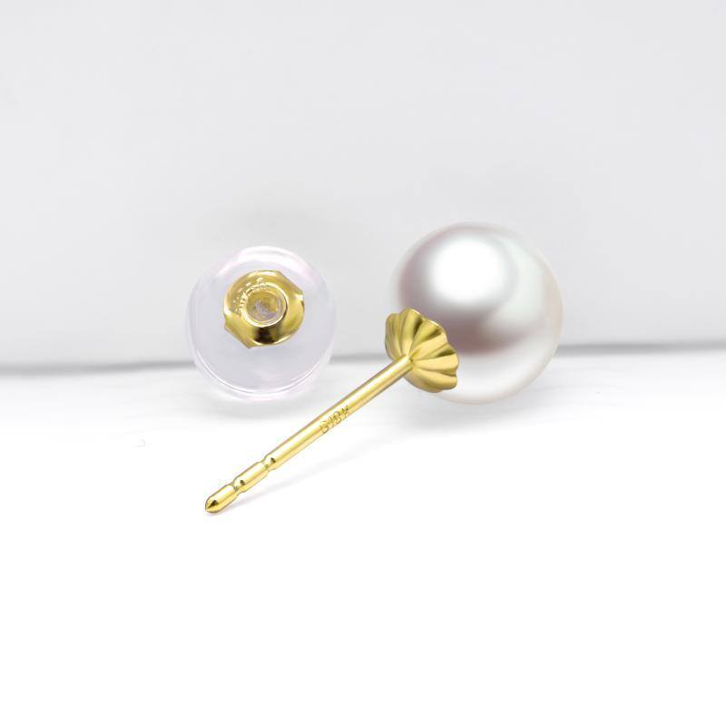 18K Gold Pearl Jellyfish Stud Earrings-3