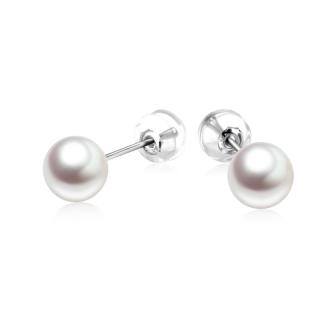 10K Gold Pearl Jellyfish Stud Earrings-2