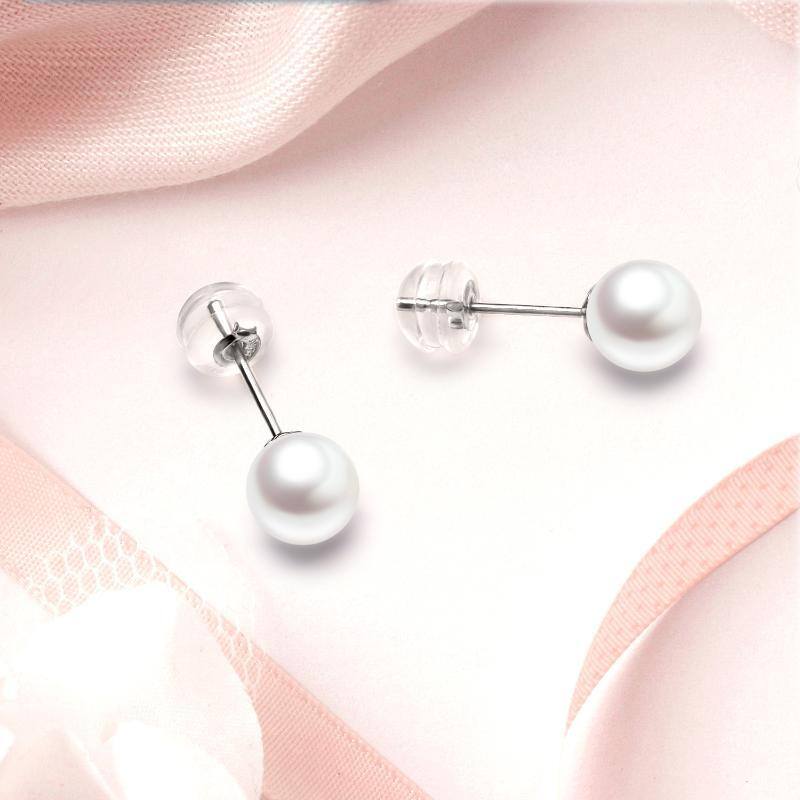 18K Gold Pearl Jellyfish Stud Earrings-5