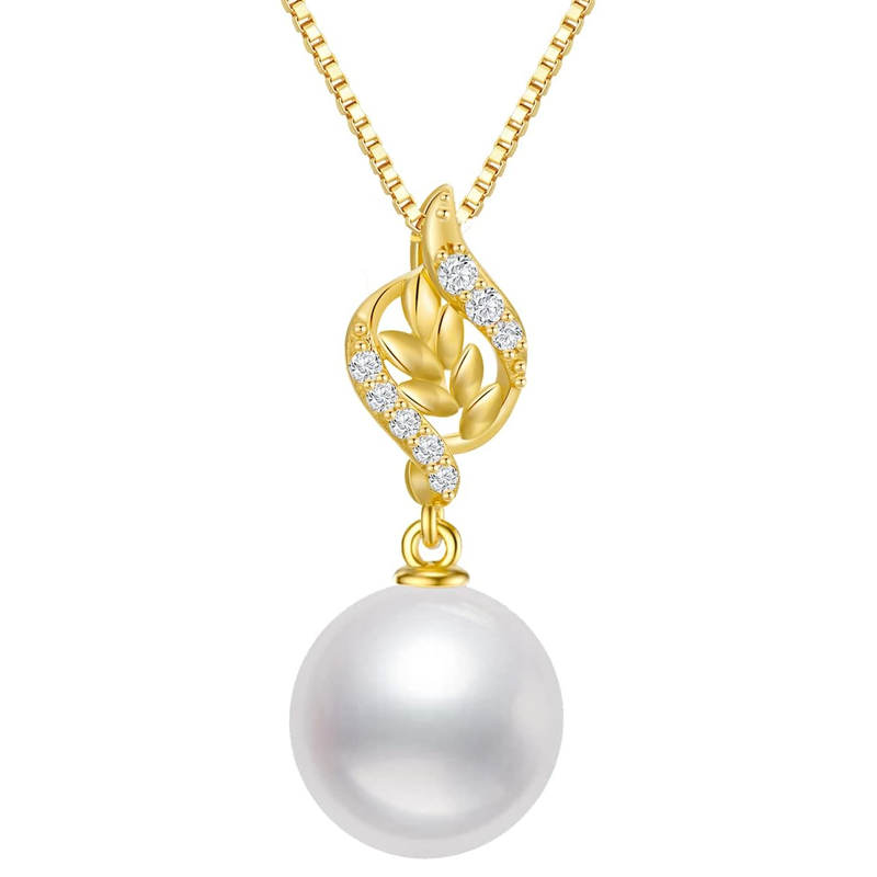 Gouden Vermeil Parelbladeren Ketting voor Vrouwen-20