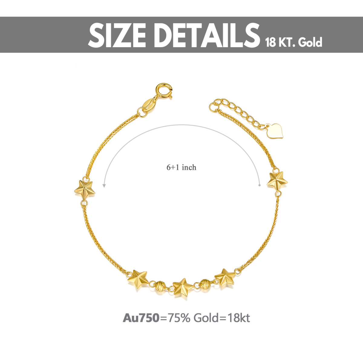 18K Gold Pentagram Bracelet-6