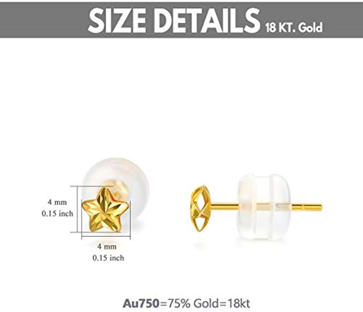 Ohrstecker Pentagramm aus 18 Karat Gold-5