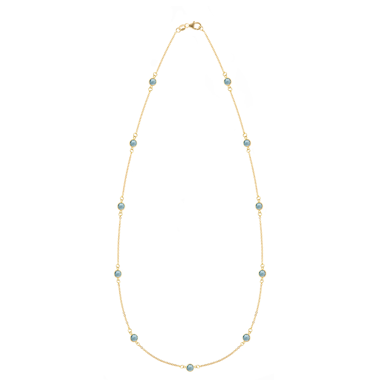 Gold Vermeil Personalized Birthstone Cable Chain Necklace for Women-1