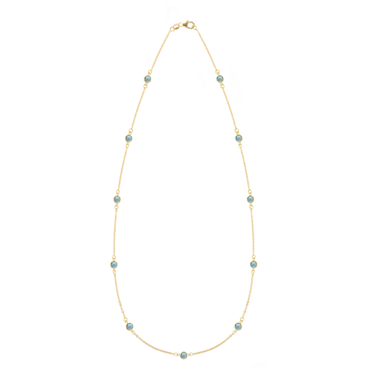 Gold Vermeil Personalized Birthstone Cable Chain Necklace for Women