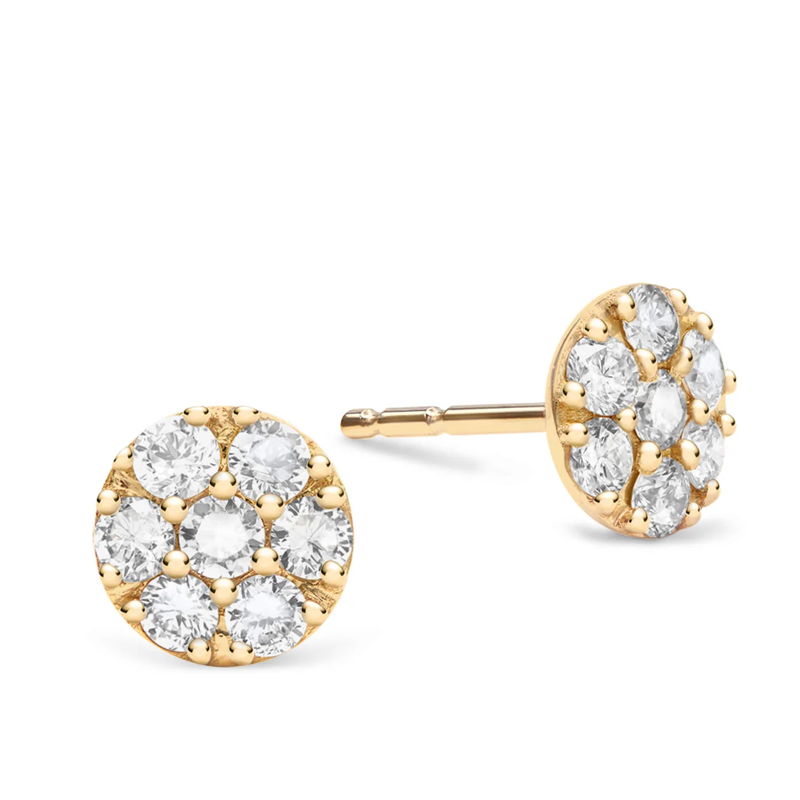 Gold Vermwil Personalized Birthstone Flowers Stud Earrings for Women-1