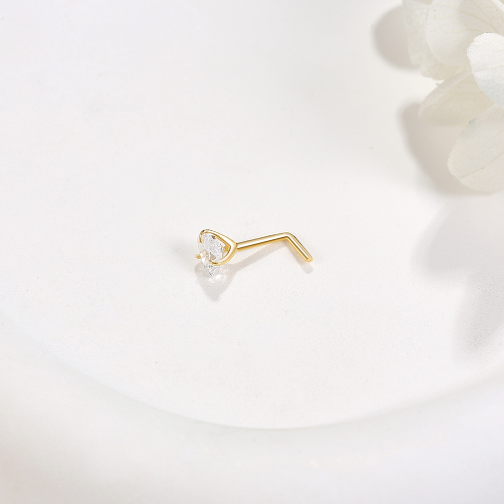 Anneau de nez en forme de cœur avec pierre de naissance personnalisée en or 14 carats et zircone cubique-3