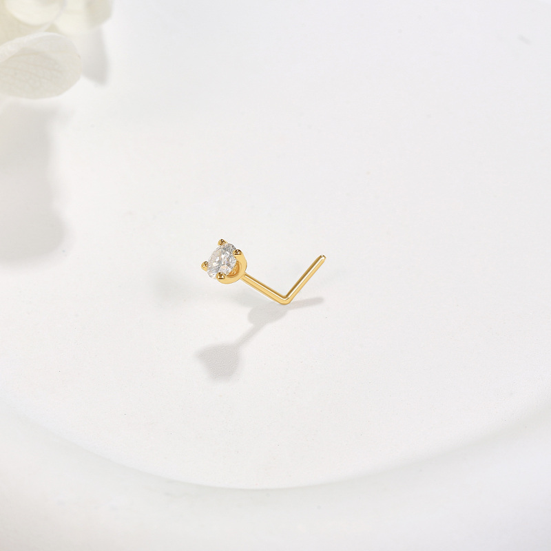 Anillo nasal personalizado con piedra natal y corazón, de oro blanco de 10 quilates con circonita cúbica y circonita cúbica.-6