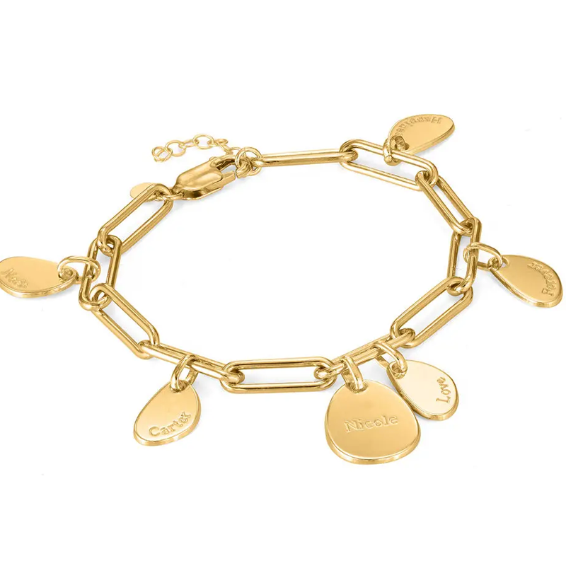 Gold Vermeil Personalized Classic Name Bracelet for Women-1