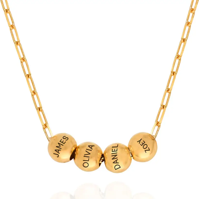 Gold Vermeil Personalized Classic Name Circle Necklace for Women-1