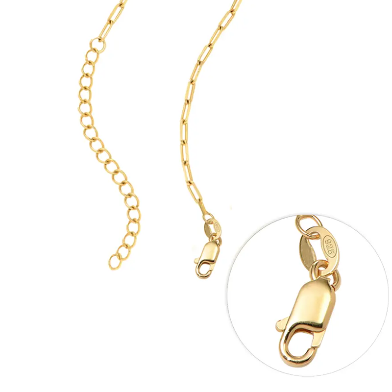 Sterling Silver with Yellow Gold Plated Personalized Classic Name Pendant Necklace-3
