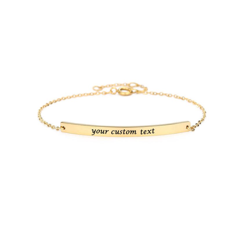 Pulsera clásica personalizada con nombre en oro de 18 quilates-1