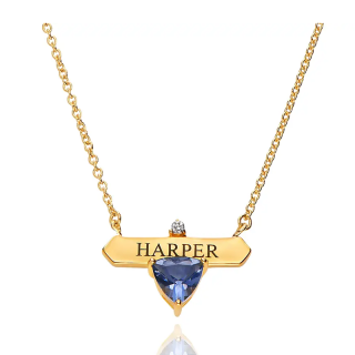 Gold Vermeil Personalized Classic Name Necklace With Birthstone for Women-23