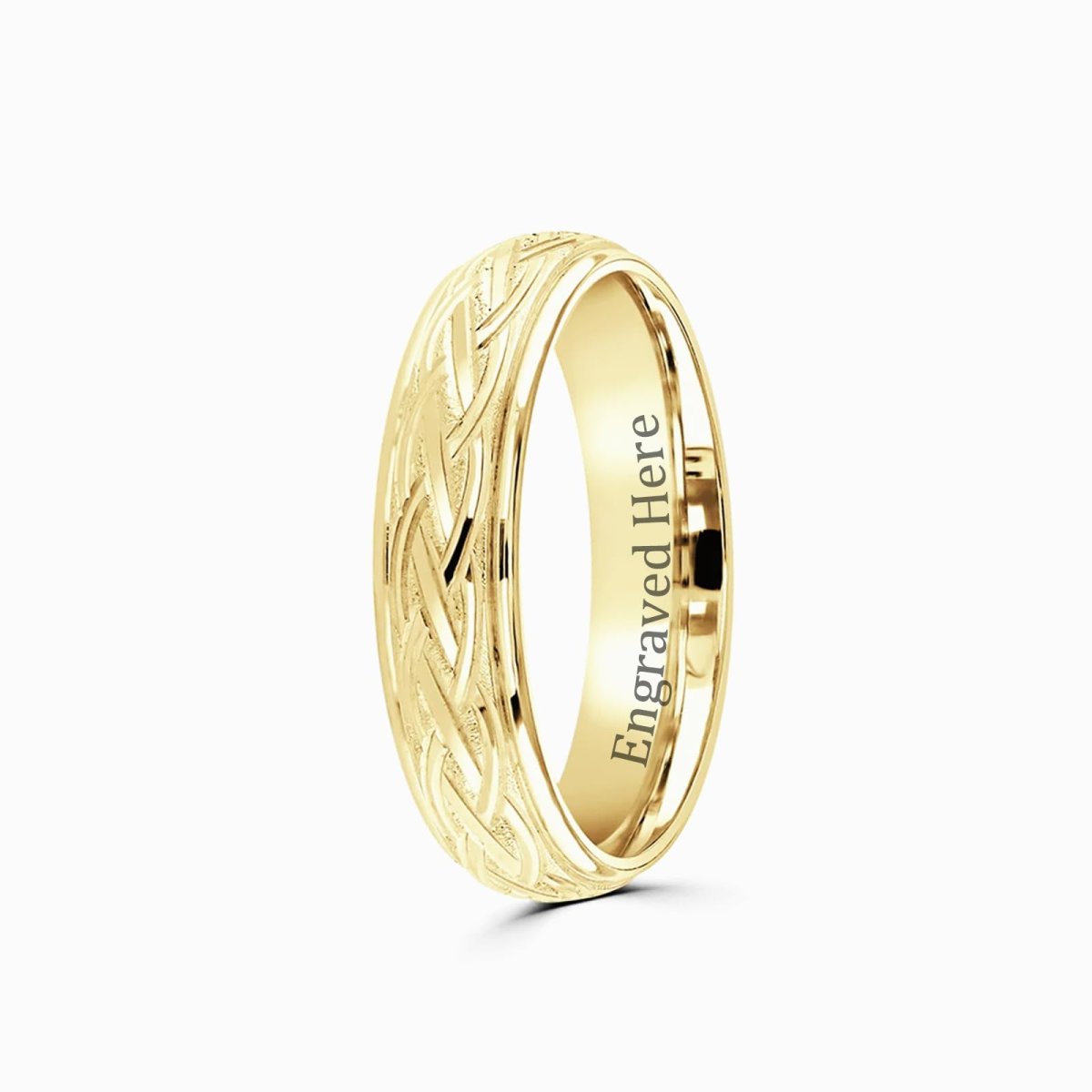 Gold Vermeil Personalized Engraving & Celtic Knot Ring for Men-1