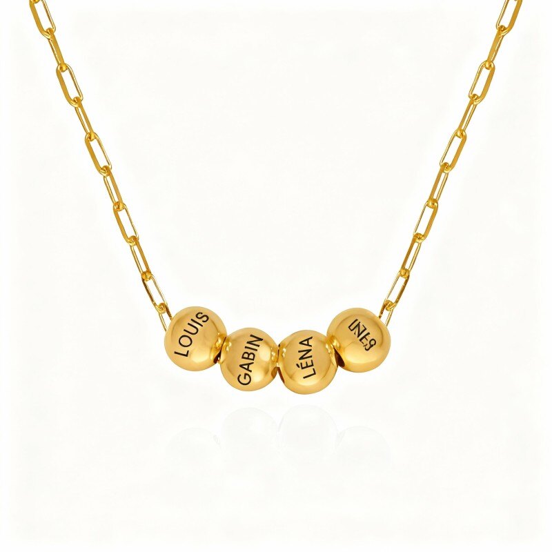 Collar con colgante grabado personalizado en oro de 14 quilates-1