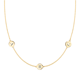 Gold Vermeil Personalized Initial Cable Chain Necklace for Women-16