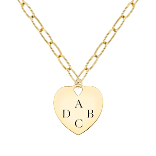 Gold Vermeil Personalized Initial Heart Necklace for Women-15