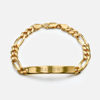 Gold Vermeil Personalized Initial Identification Bracelet for Women Men-16