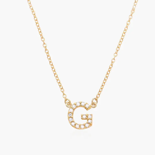 Gold Vermeil Personalized Initial Necklace with Cubic Zirconia for Women-5