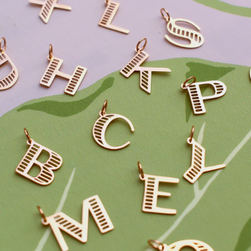 Gouden Vermeil Gepersonaliseerde Initial Paperclip Ketting voor Vrouwen-4