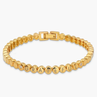 Gold Vermeil Personalized Letter Beads Cubic Zirconia Bracelet for Women Men-33