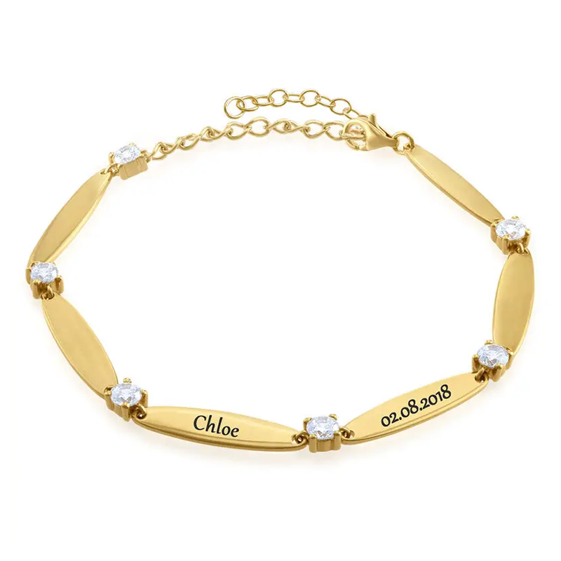 Gold Vermeil Personalized Name Bracelet for Women-1