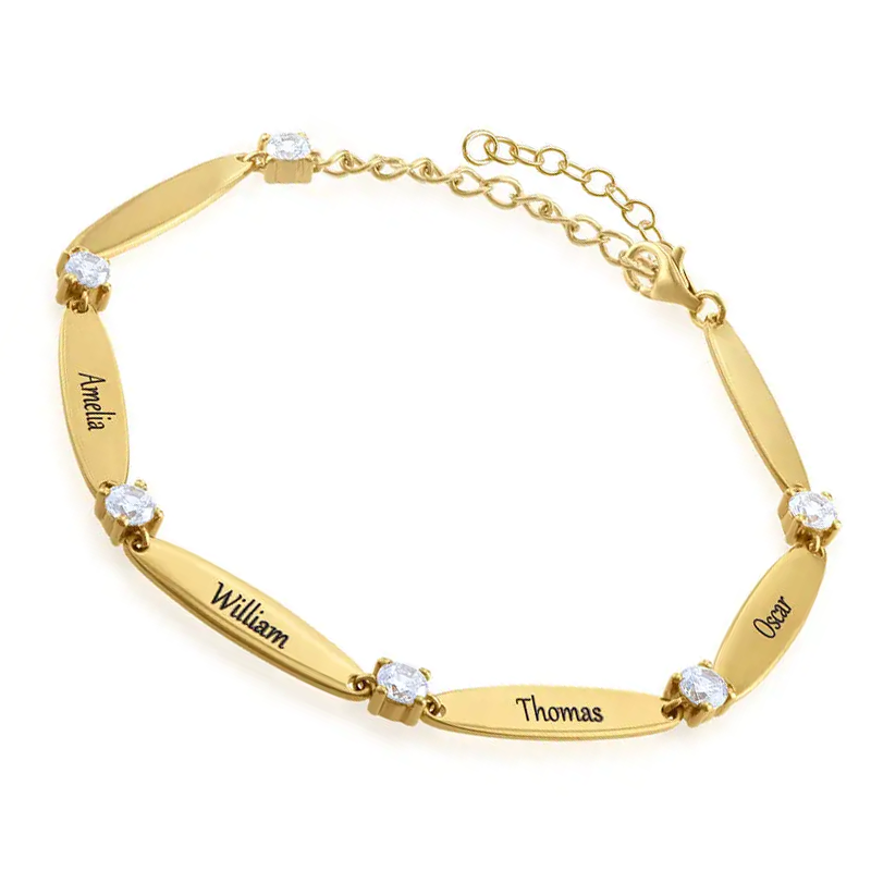 Gold Vermeil Personalized Name Bracelet for Women-3