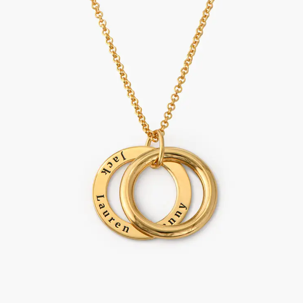 Gold Vermeil Personalized Name Circle Necklace for Women Men-1