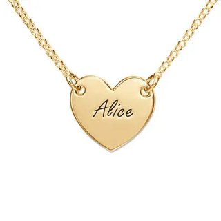 Gold Vermeil Personalized Name Heart Necklace for Women Kids-6