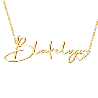 Gold Vermeil Personalized Name & Heart Necklace for Women-7