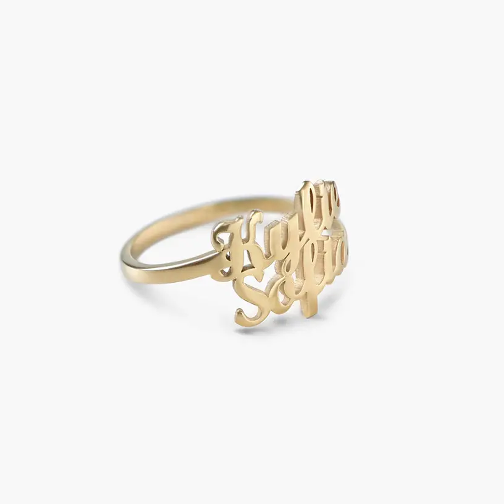 Gold Vermeil Personalized Name Open Ring for Women Men-4