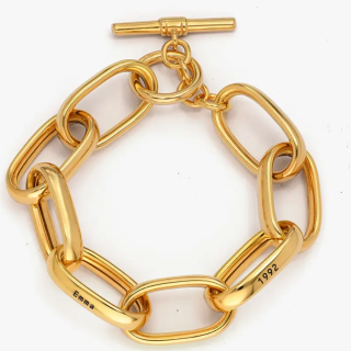 Gold Vermeil Personalized Name Paperclip Bracelet for Women Men-7