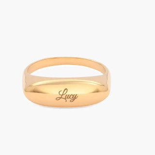 Gold Vermeil Personalized Name Signet Ring for Women Men-10