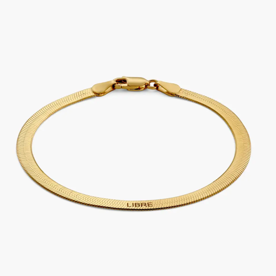 Gold Vermeil Personalized Name Snake Chain Bracelet for Women Men