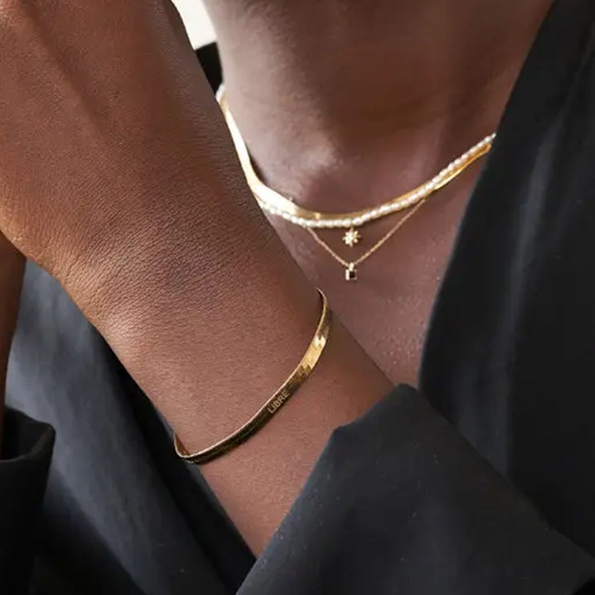 Gold Vermeil Personalized Name Snake Chain Bracelet for Women Men-2