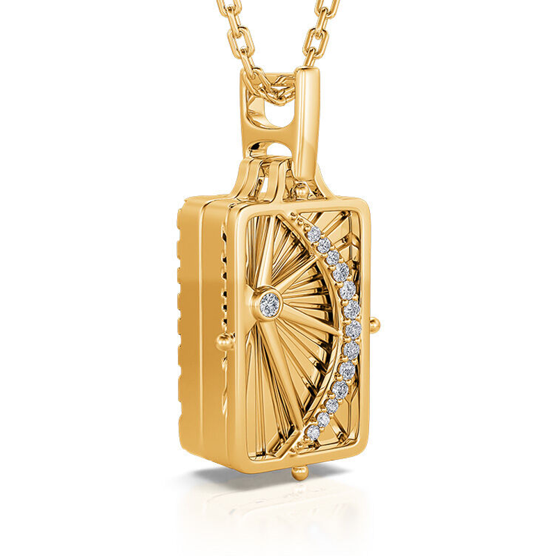 Colar de barra de foto personalizada de ouro vermeil para mulheres-5