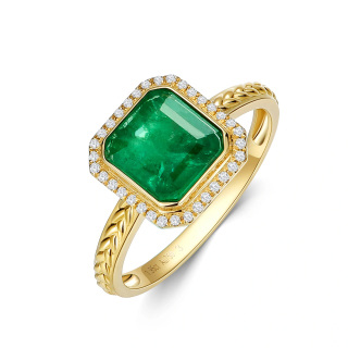 10K Gold 1 to 5 CT Princess-square Shaped Emerald Square Ring-36