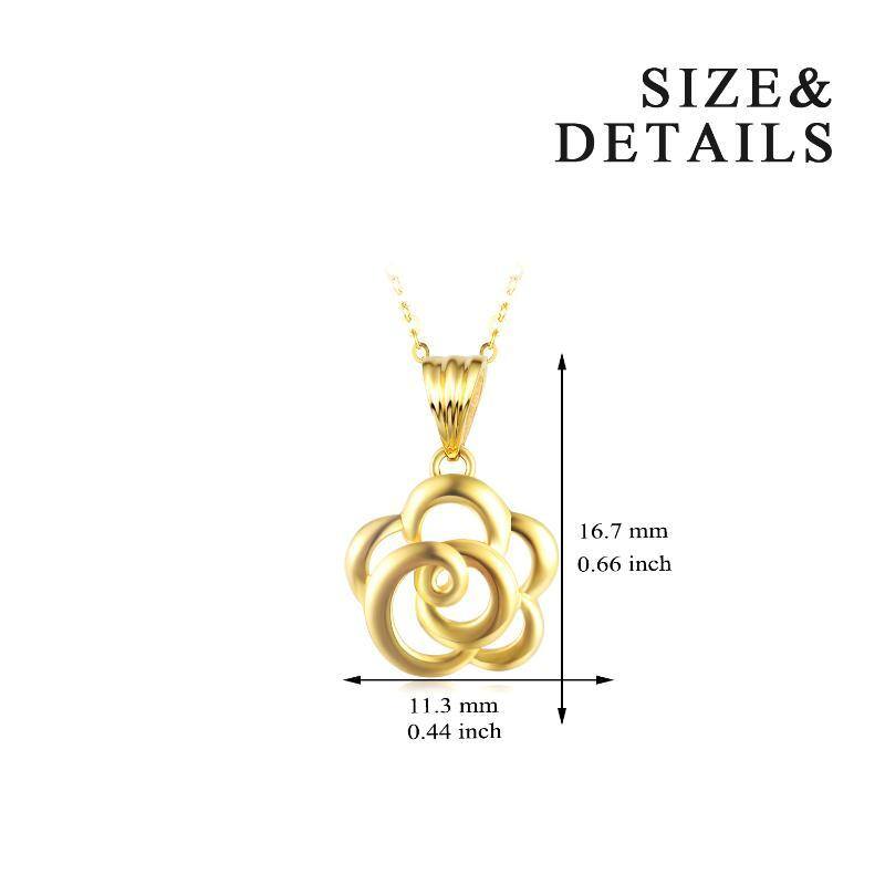 18K Gold Rose Anhänger Halskette-6