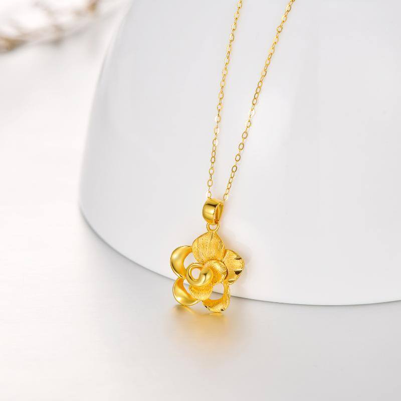 Collar Colgante Rosa Oro 10K-3