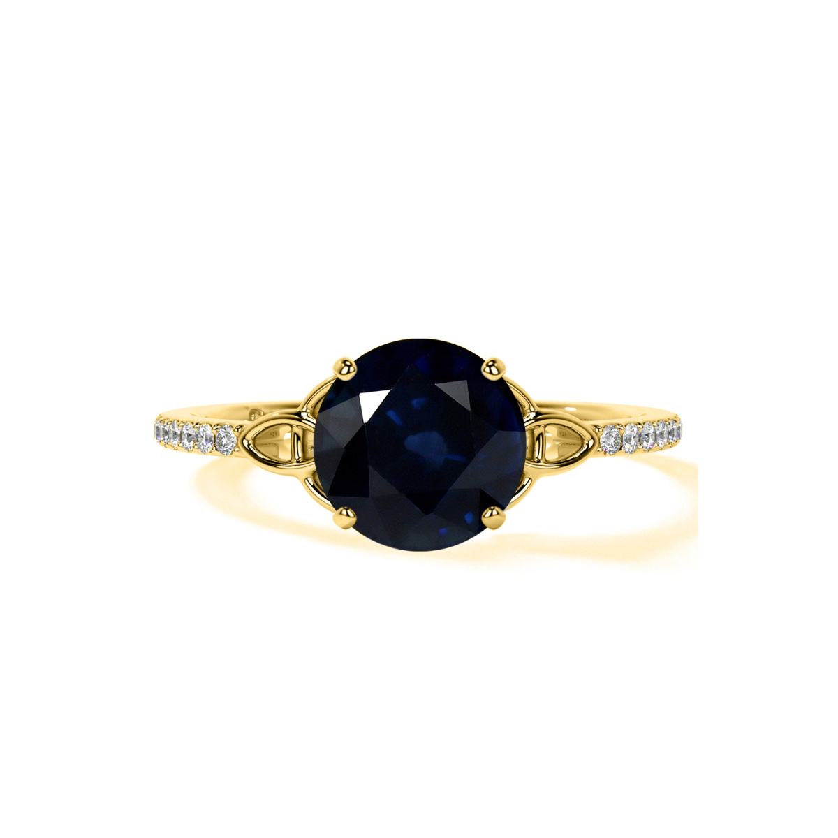 10K Gold Round Cut Celtic Knot Engagement Ring Gemstone Rings-1