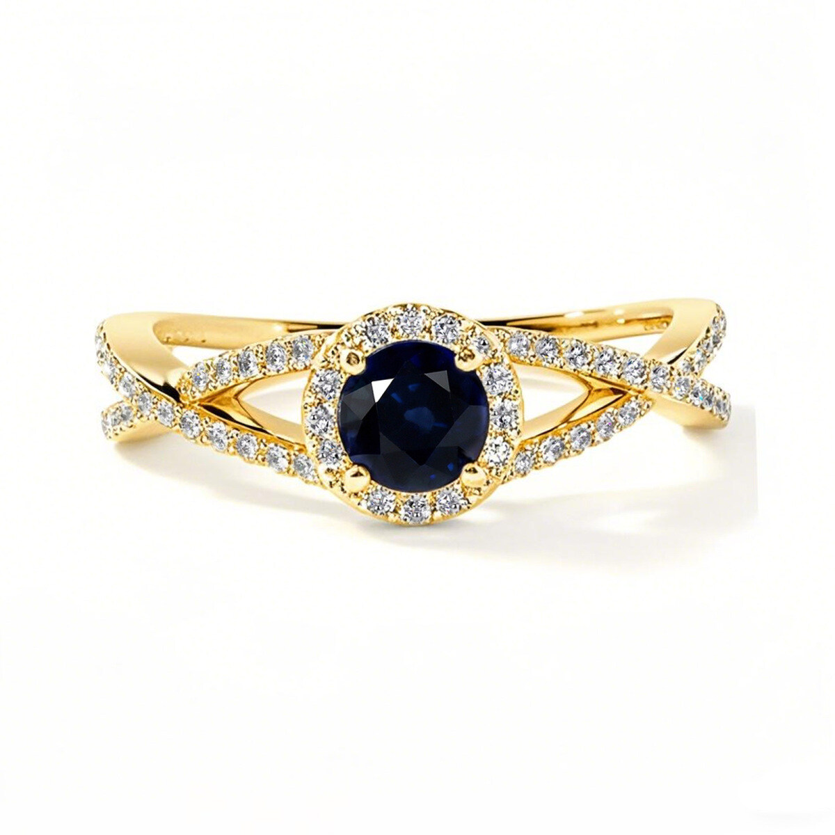 10K Gold Round Cut Custom Infinity Symbol Engagement Ring Gemstone Anniversary Ring-1